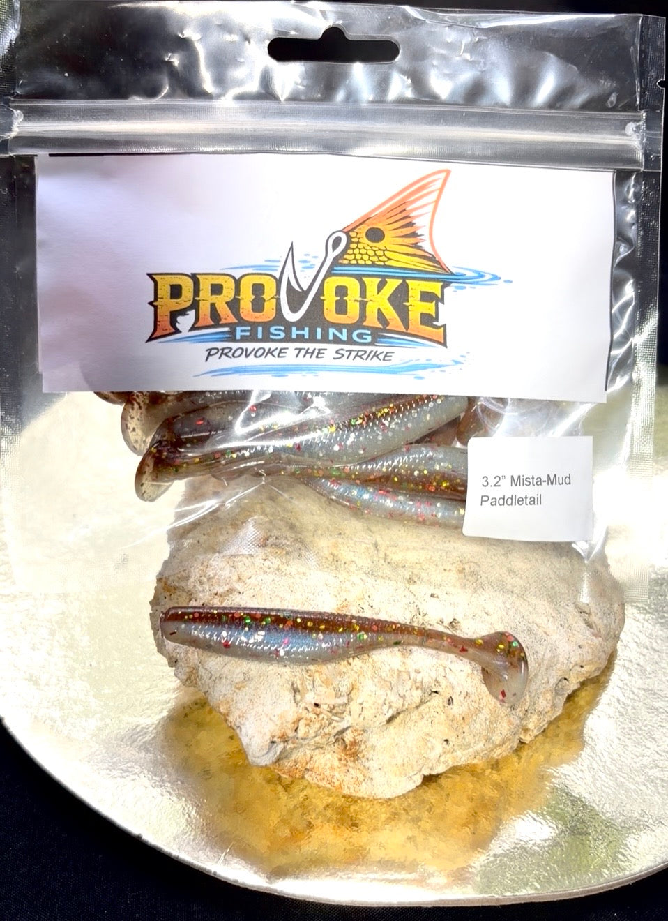 Provoke 3.2 inch Mista-Mud PaddleTail SwimBait (10 baits per pack)
